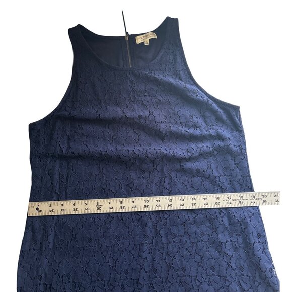 Cotton On Navy Sleeveless Lace Overlay Shift Mini Dress Womens Size L - Picture 8 of 11
